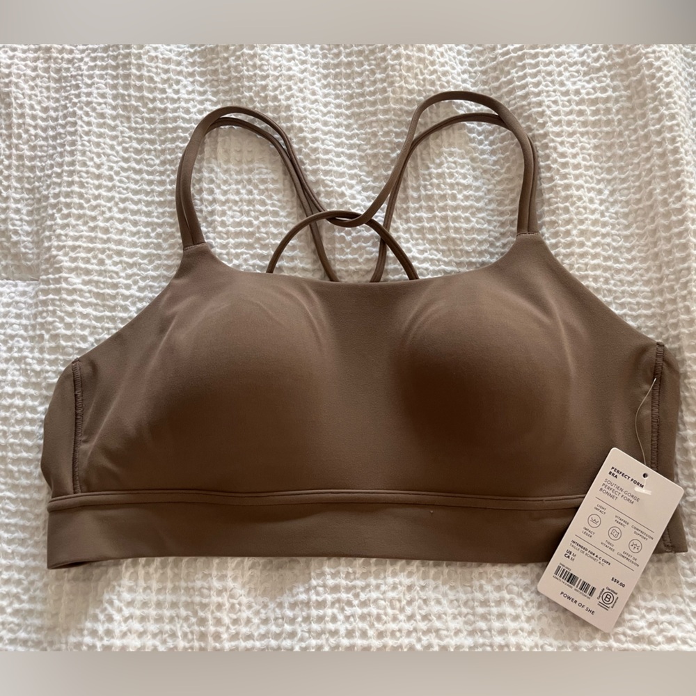 Athleta Brown Strappy Light Support Sports Bra